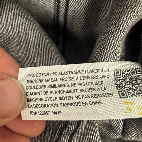 Maverick Black Denim Jacket Small Cotton/Spandex Embroidered Details - Picture 5 of 7